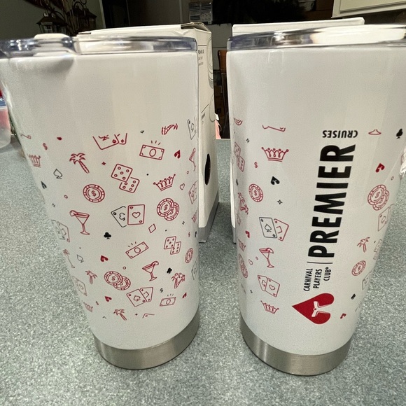 Stainless steel tumblers Carnival Players Club NIB - Picture 2 of 5